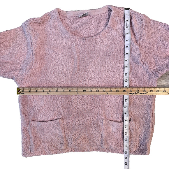 CMC Sweater Womens S Pink Cotton Waffle Knit Lagenlook Minimalist Made In USA - Picture 8 of 9